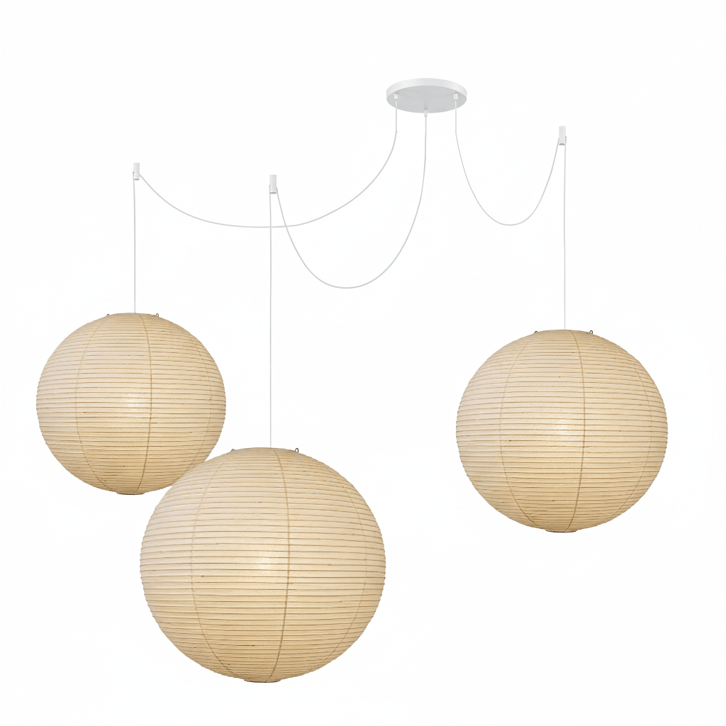 Japanese Washi Paper Globe Pendant Light 1-Light