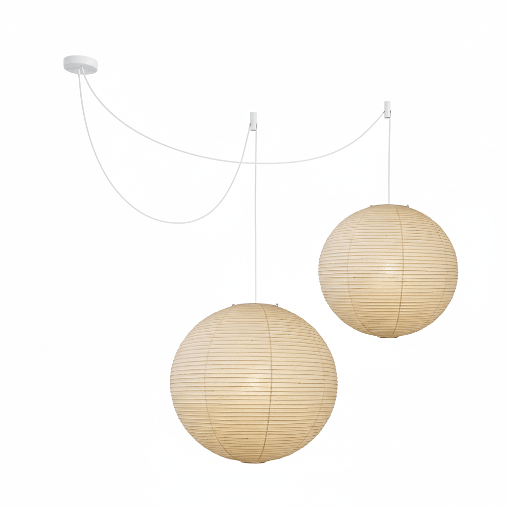 Japanese Washi Paper Globe Pendant Light 1-Light