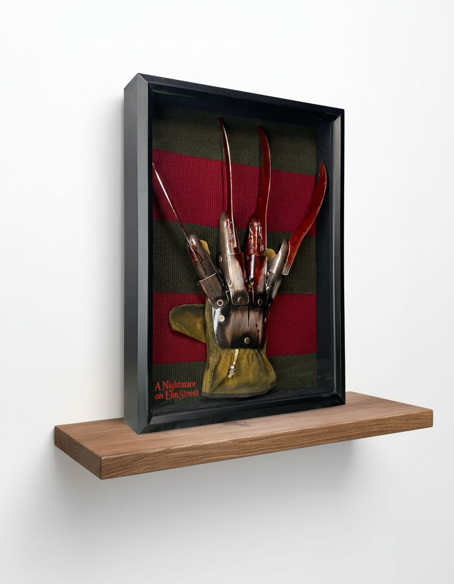 Guili | Freddy Krueger Glove & Sweater Shadow Box | A Nightmare on Elm Street Prop Replica