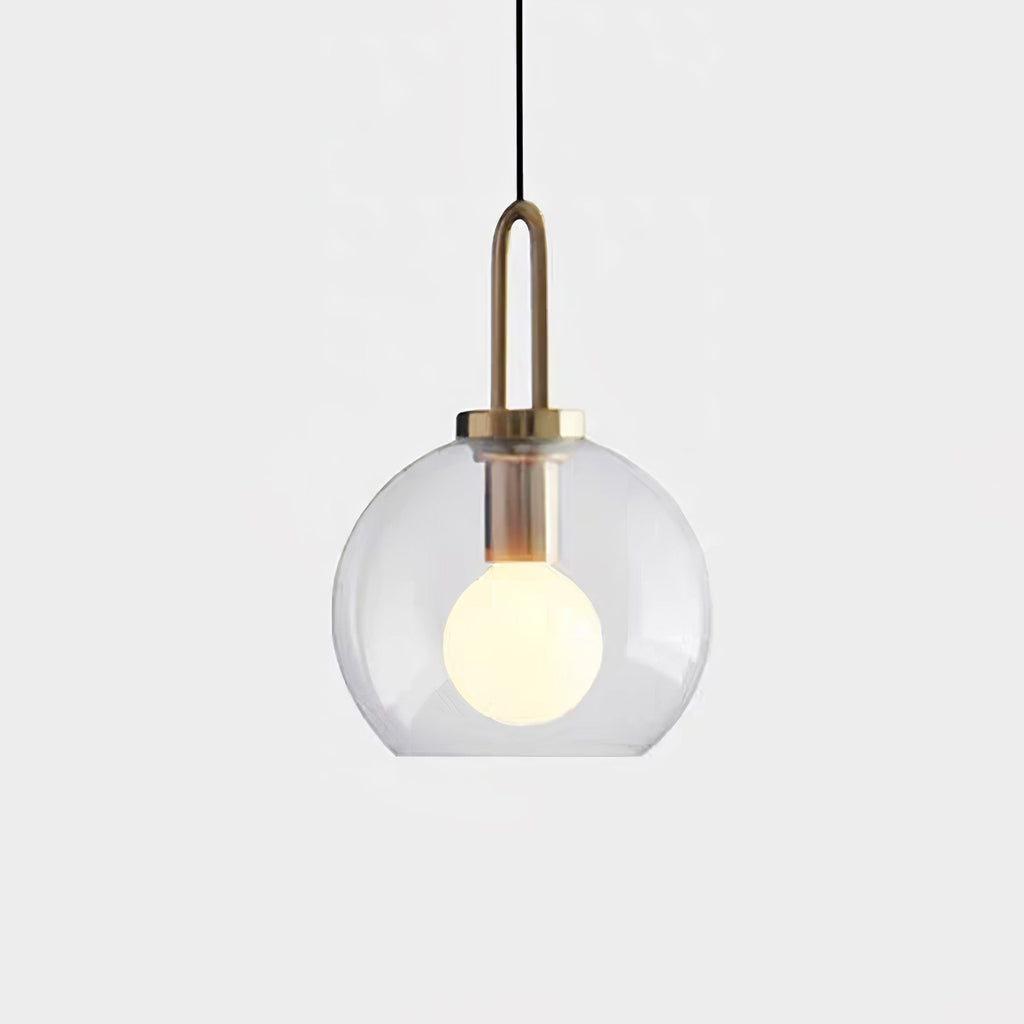 Modern Cylinder Glass Brass Pendant Light 1-Light