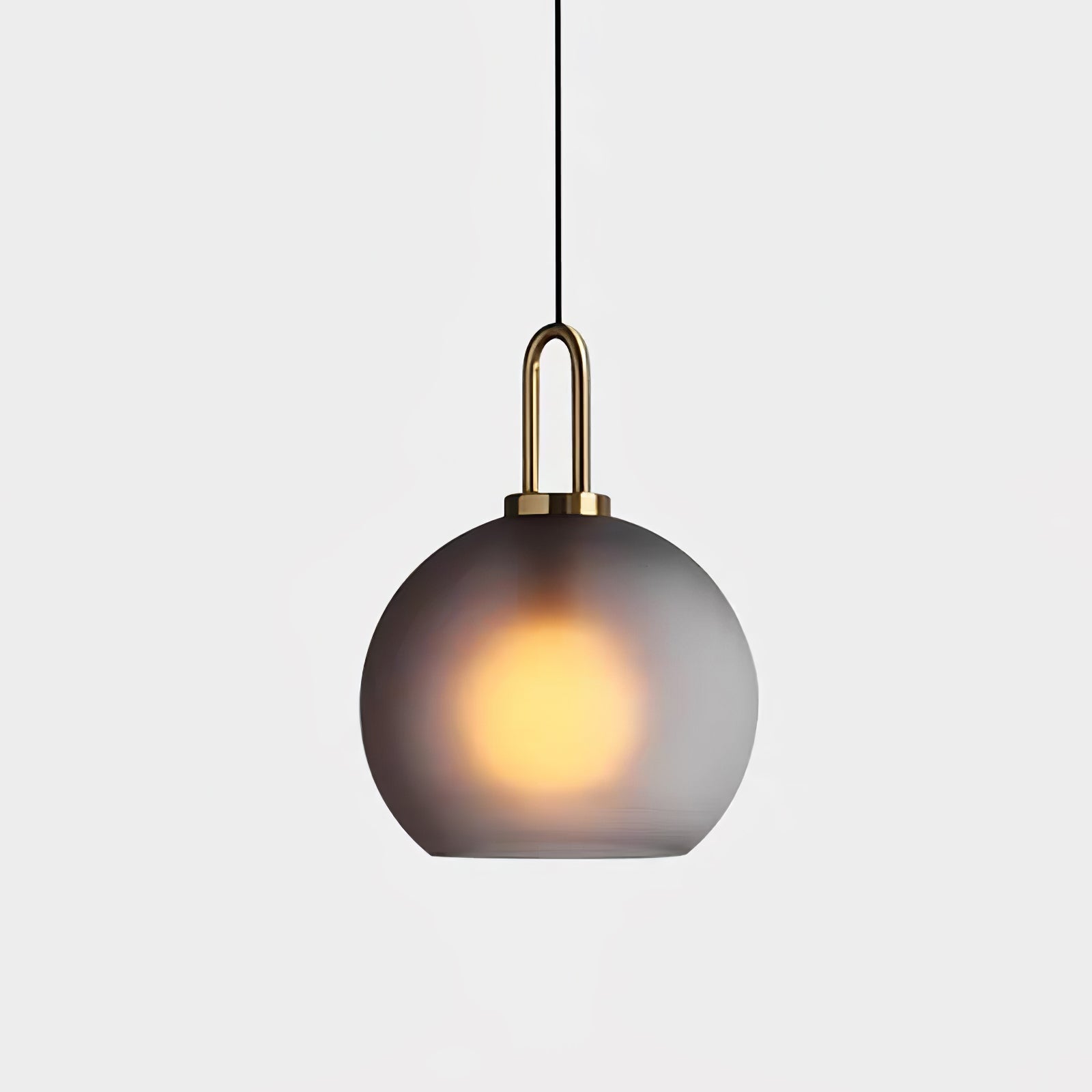 Modern Cylinder Glass Brass Pendant Light 1-Light