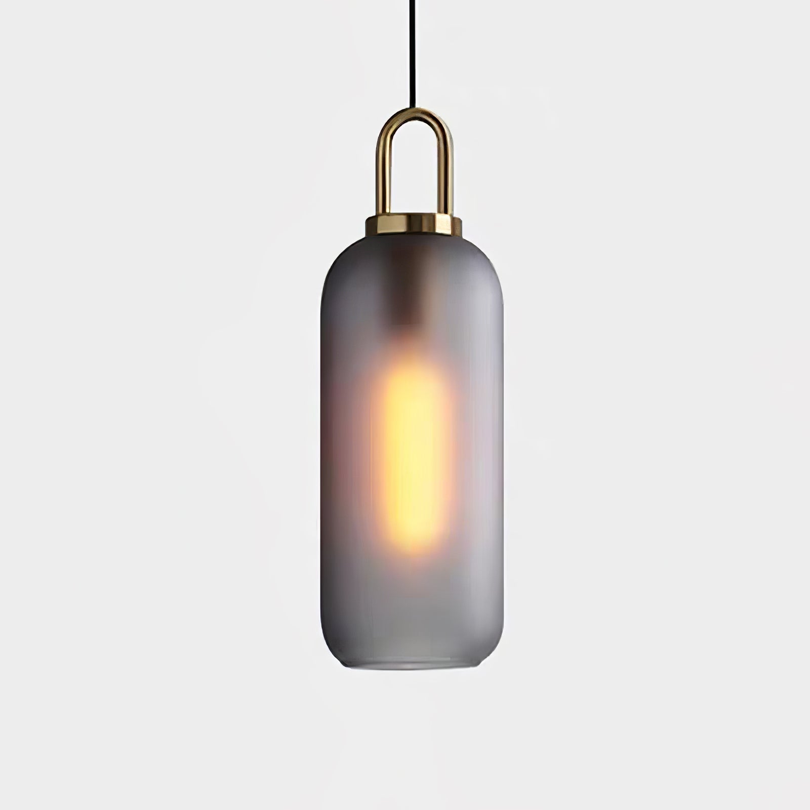 Modern Cylinder Glass Brass Pendant Light 1-Light