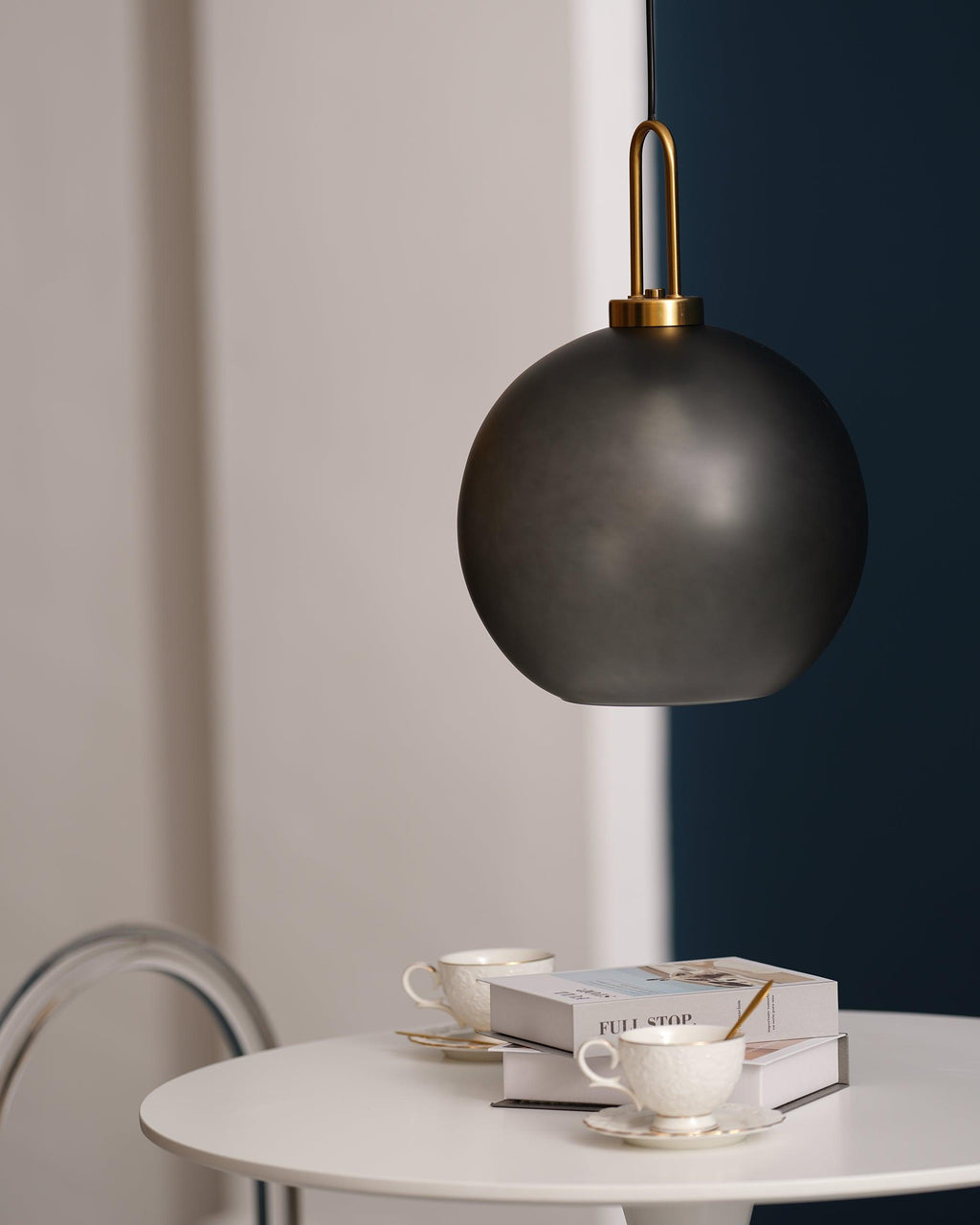 Modern Cylinder Glass Brass Pendant Light 1-Light