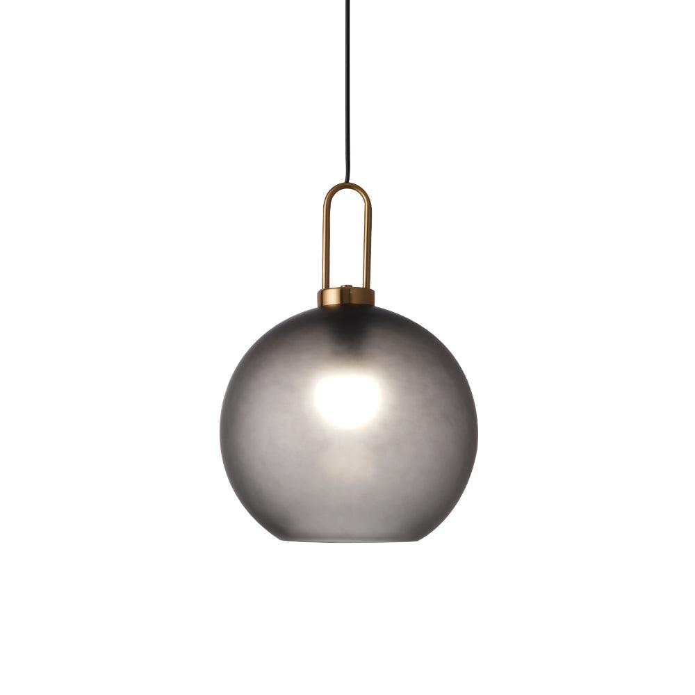 Modern Cylinder Glass Brass Pendant Light 1-Light