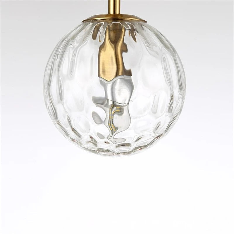 Nordic Brass Glass Globe Wall Sconce LED 1-Light