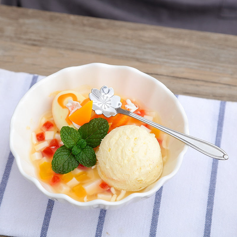 Guili | 8-piece stainless steel teaspoon set with flower design