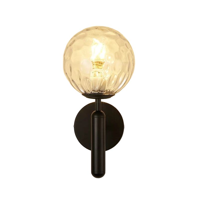 Nordic Brass Glass Globe Wall Sconce LED 1-Light