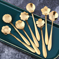 Guili | 8-piece stainless steel teaspoon set with flower design