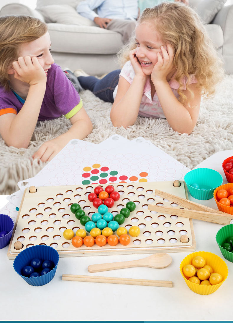 Guili | EcoToys Wooden Rainbow Board | Educational Puzzle Game - Colors and Shapes