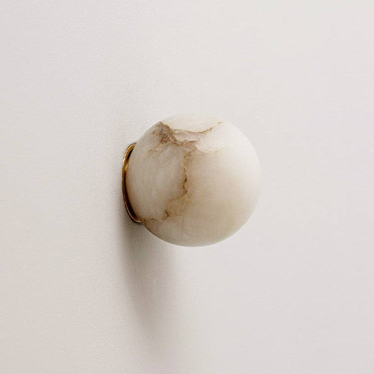 Japandi Marble Orb Wall Sconce LED 1-Light