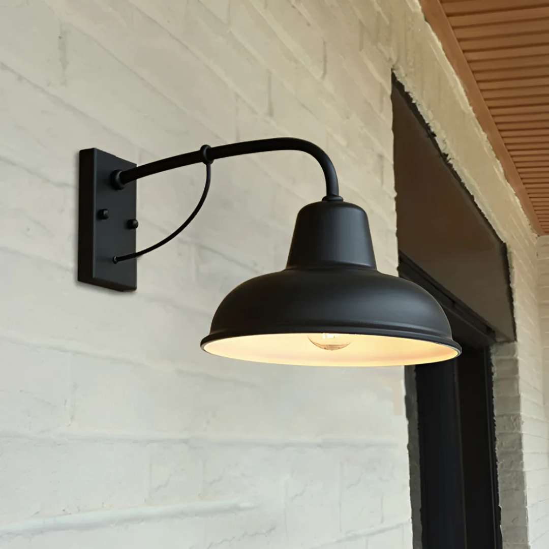 Industrial Outdoor Wall Lamp - Vintage Black Iron Exterior Lighting for Patios and Gardens
