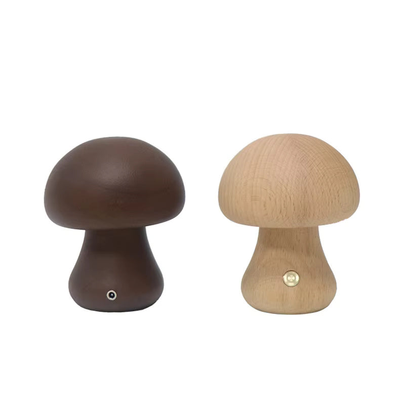 Modern Wood Mushroom LED Table Lamp 1-Light