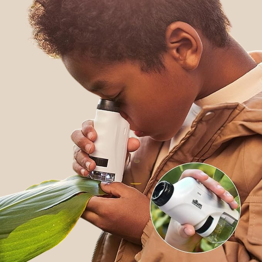 Kids’ Compact Microscope 60x-120x Magnification Educational Toy Durable Child-Friendly