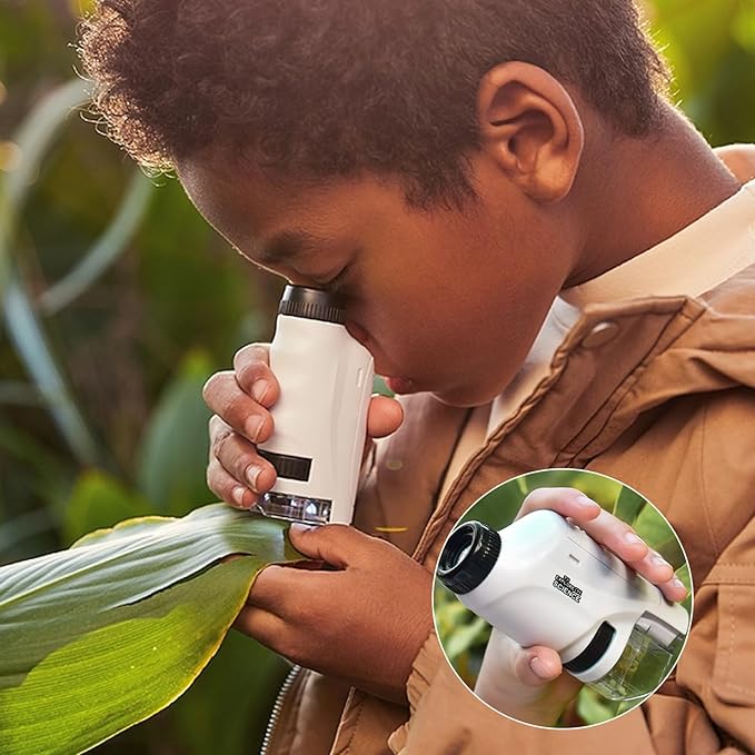 Kids’ Compact Microscope 60x-120x Magnification Educational Toy Durable Child-Friendly