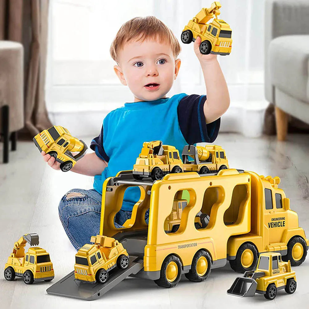 Guili | Diecast Truck Toy | Educational Set - Excavator, Bulldozer and More