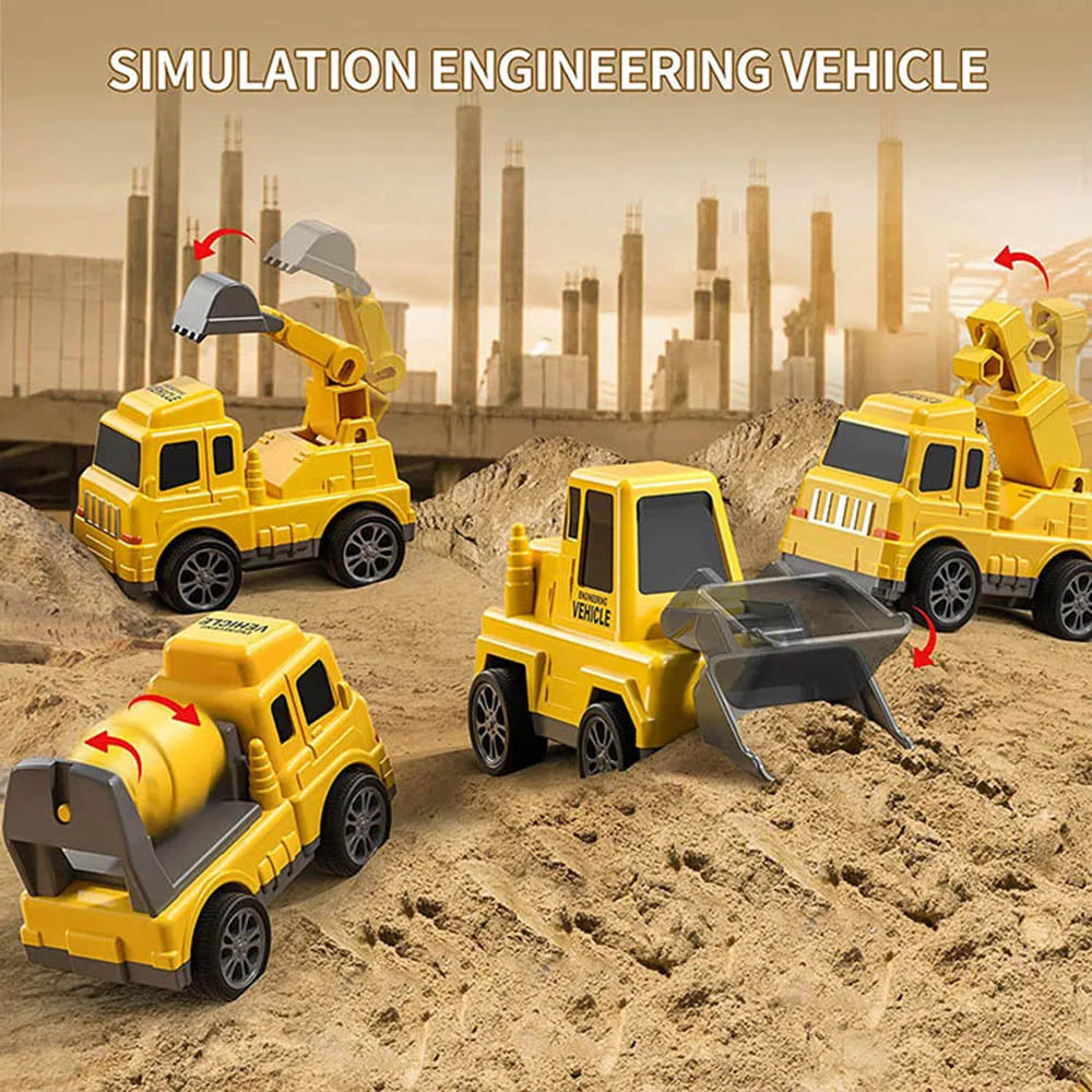 Guili | Diecast Truck Toy | Educational Set - Excavator, Bulldozer and More