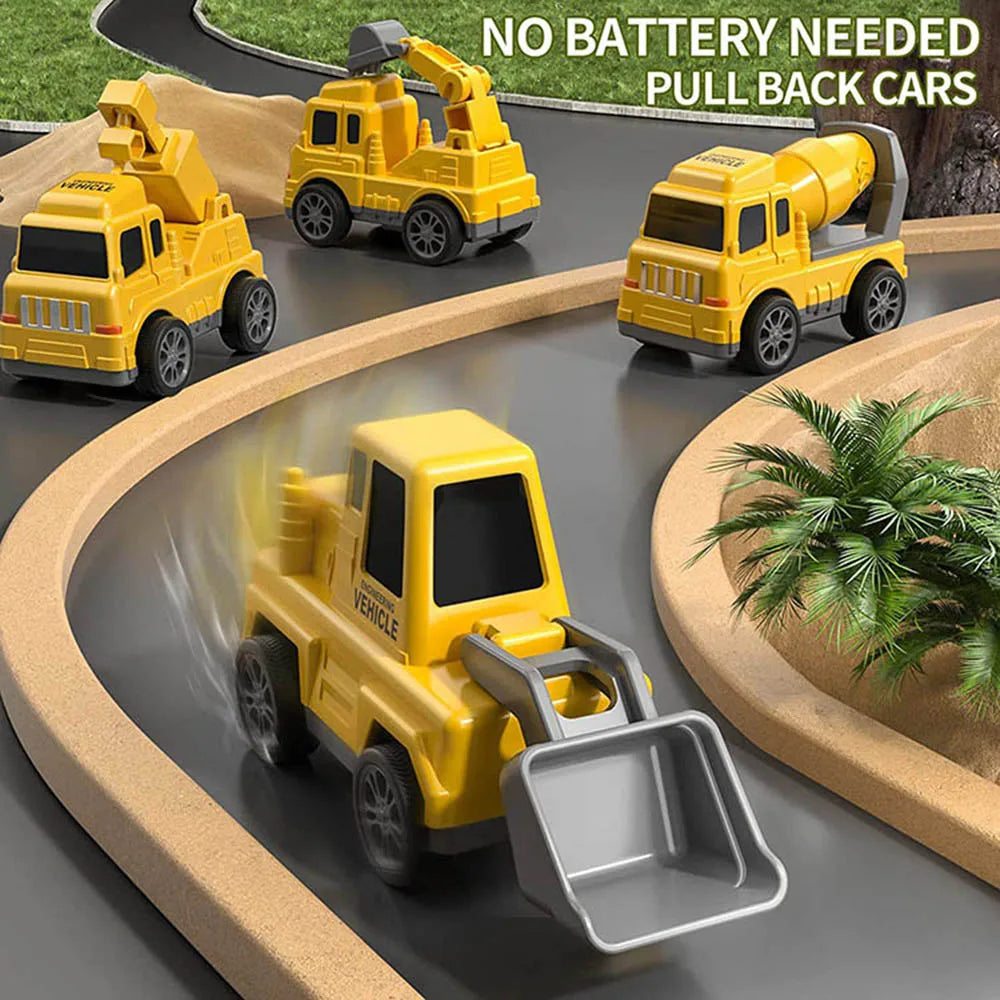 Guili | Diecast Truck Toy | Educational Set - Excavator, Bulldozer and More