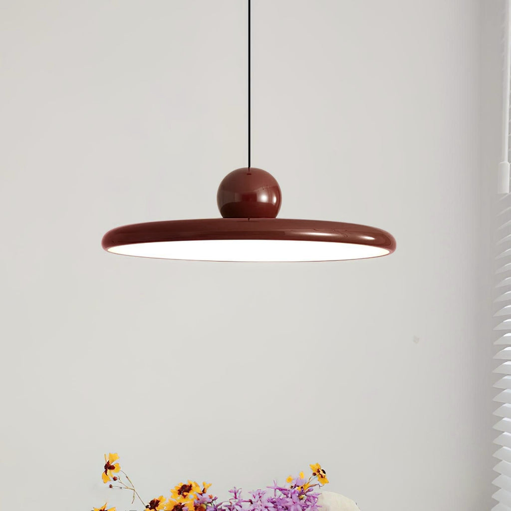 Modern Disc LED Plug-in Pendant Light 1-Light