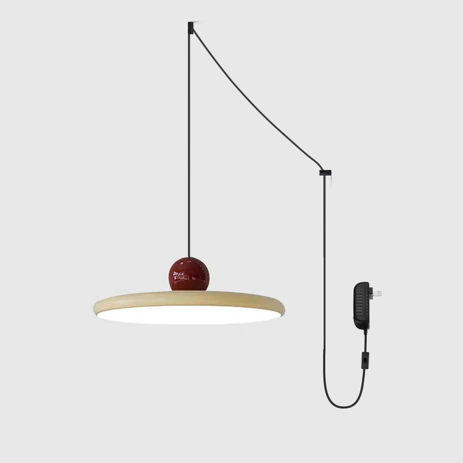 Modern Disc LED Plug-in Pendant Light 1-Light