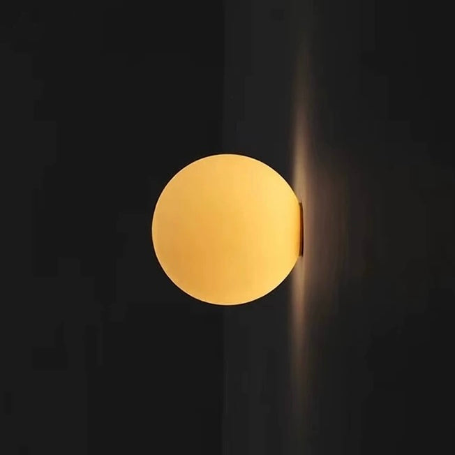 Modern Frosted Glass Globe LED Wall Sconce 1-Light