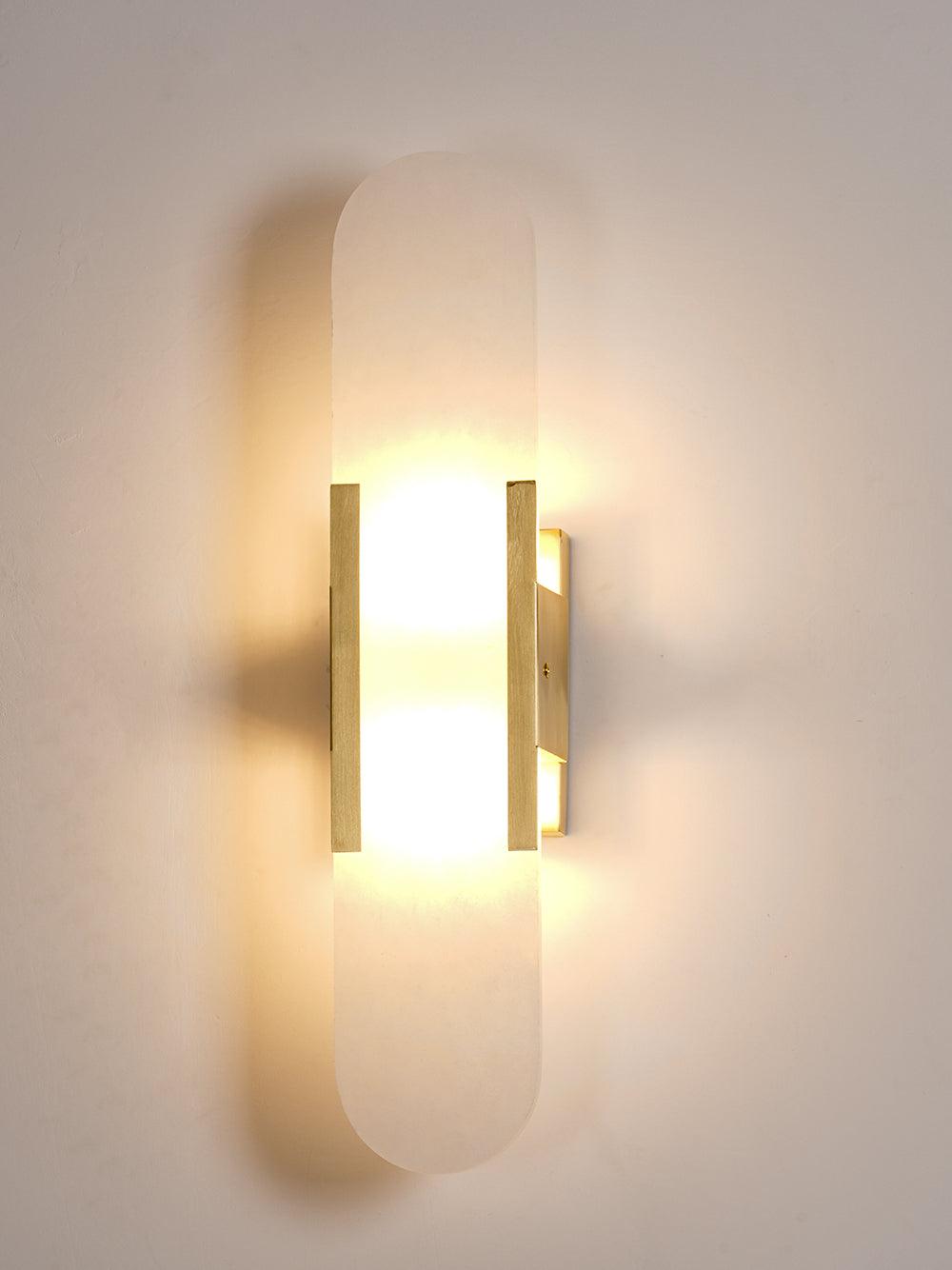Modern Alabaster Elongated Marble LED Wall Sconce 2-Light