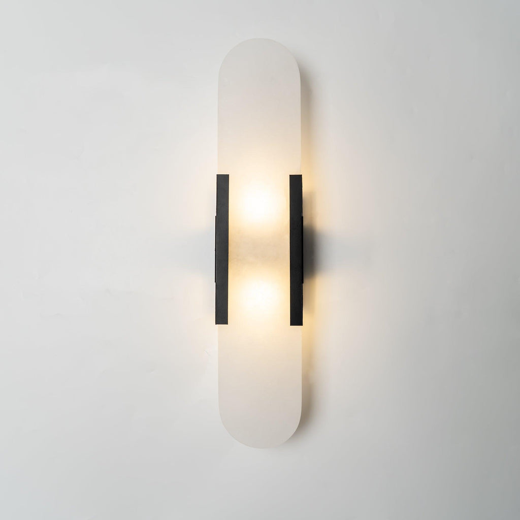 Modern Alabaster Elongated Marble LED Wall Sconce 2-Light