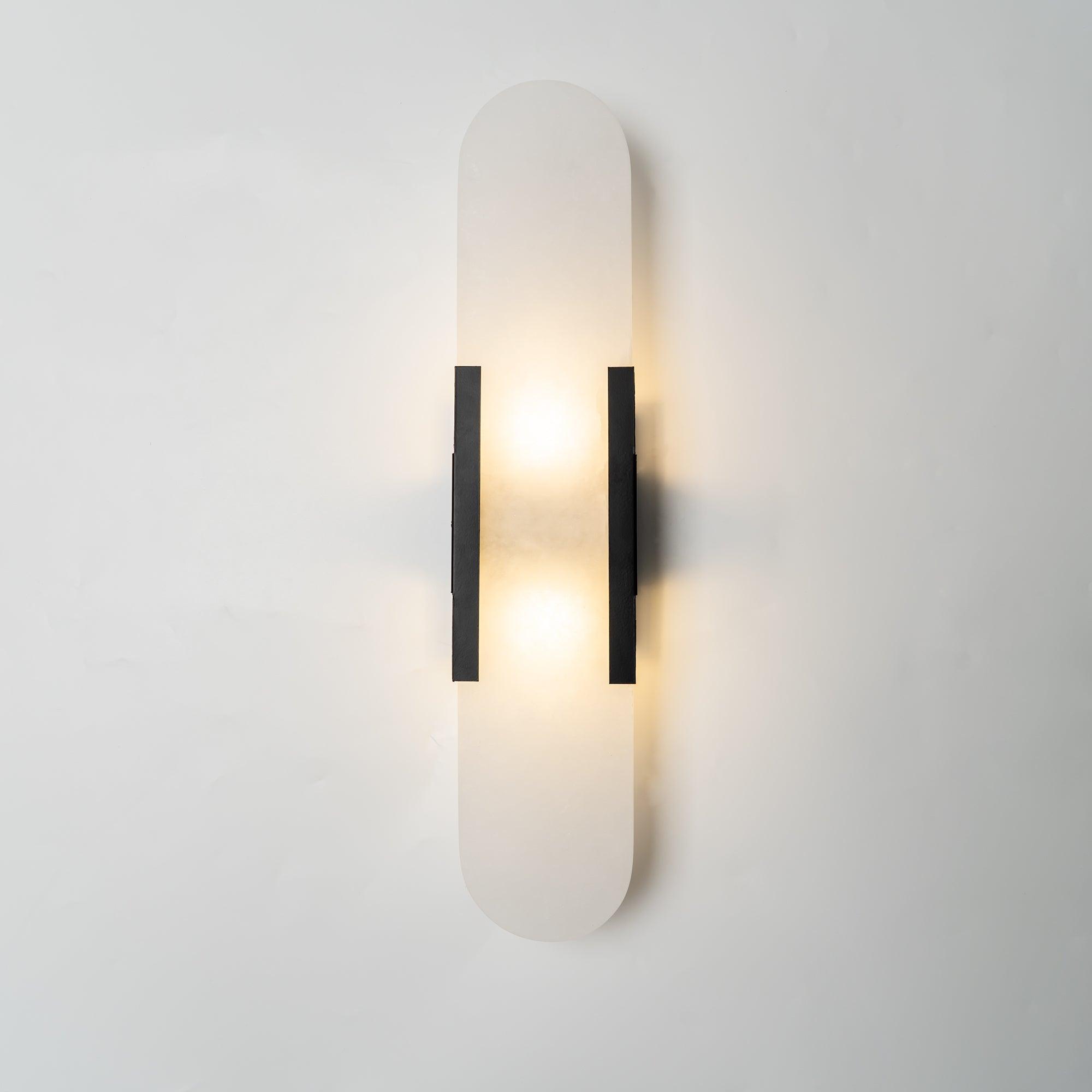 Modern Alabaster Elongated Marble LED Wall Sconce 2-Light