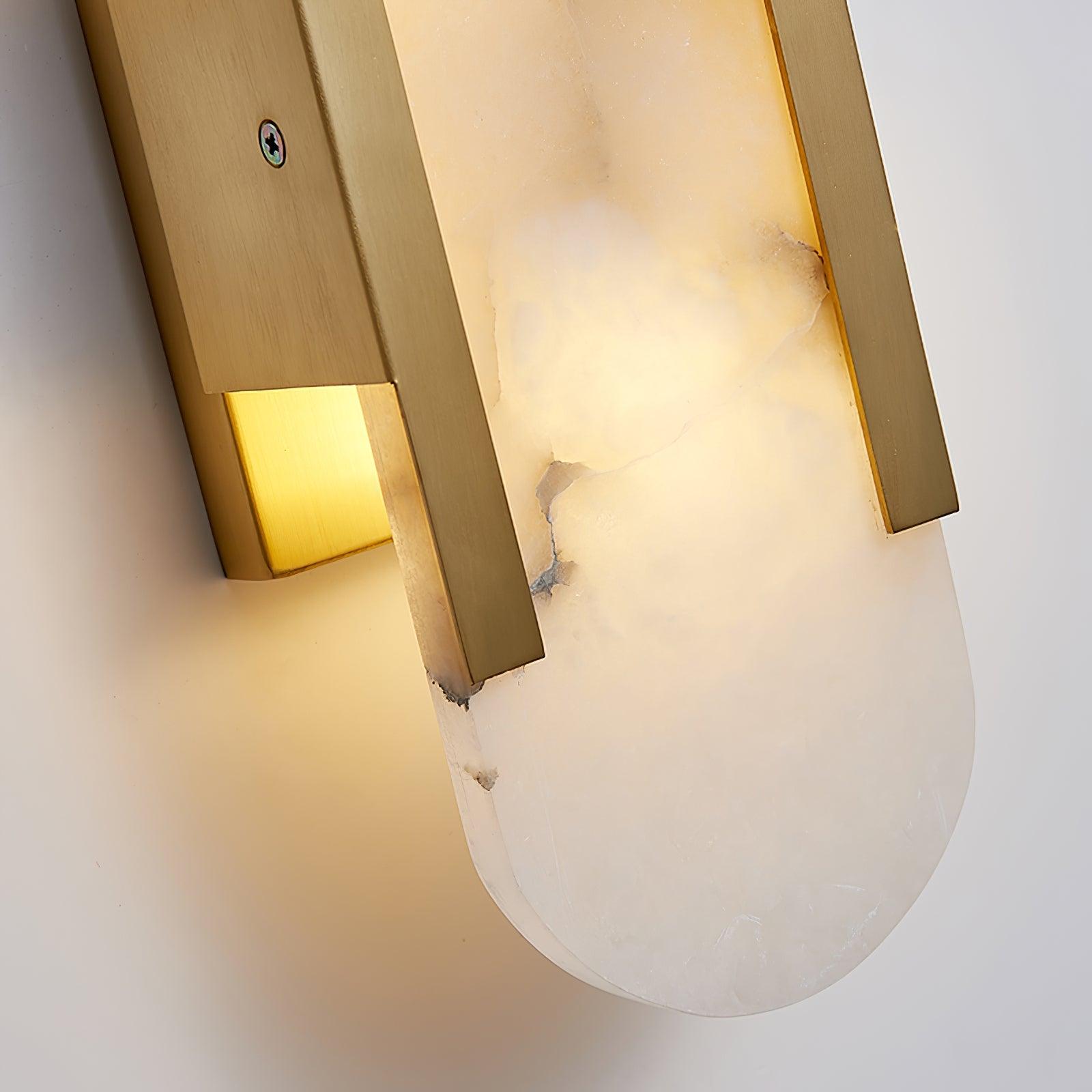 Modern Alabaster Elongated Marble LED Wall Sconce 2-Light
