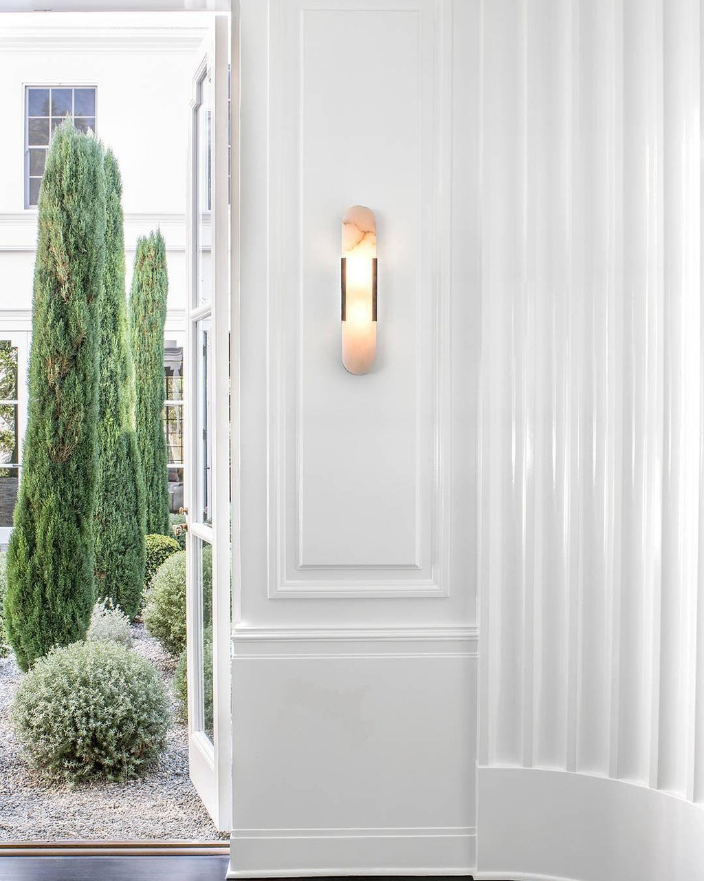 Modern Alabaster Elongated Marble LED Wall Sconce 2-Light