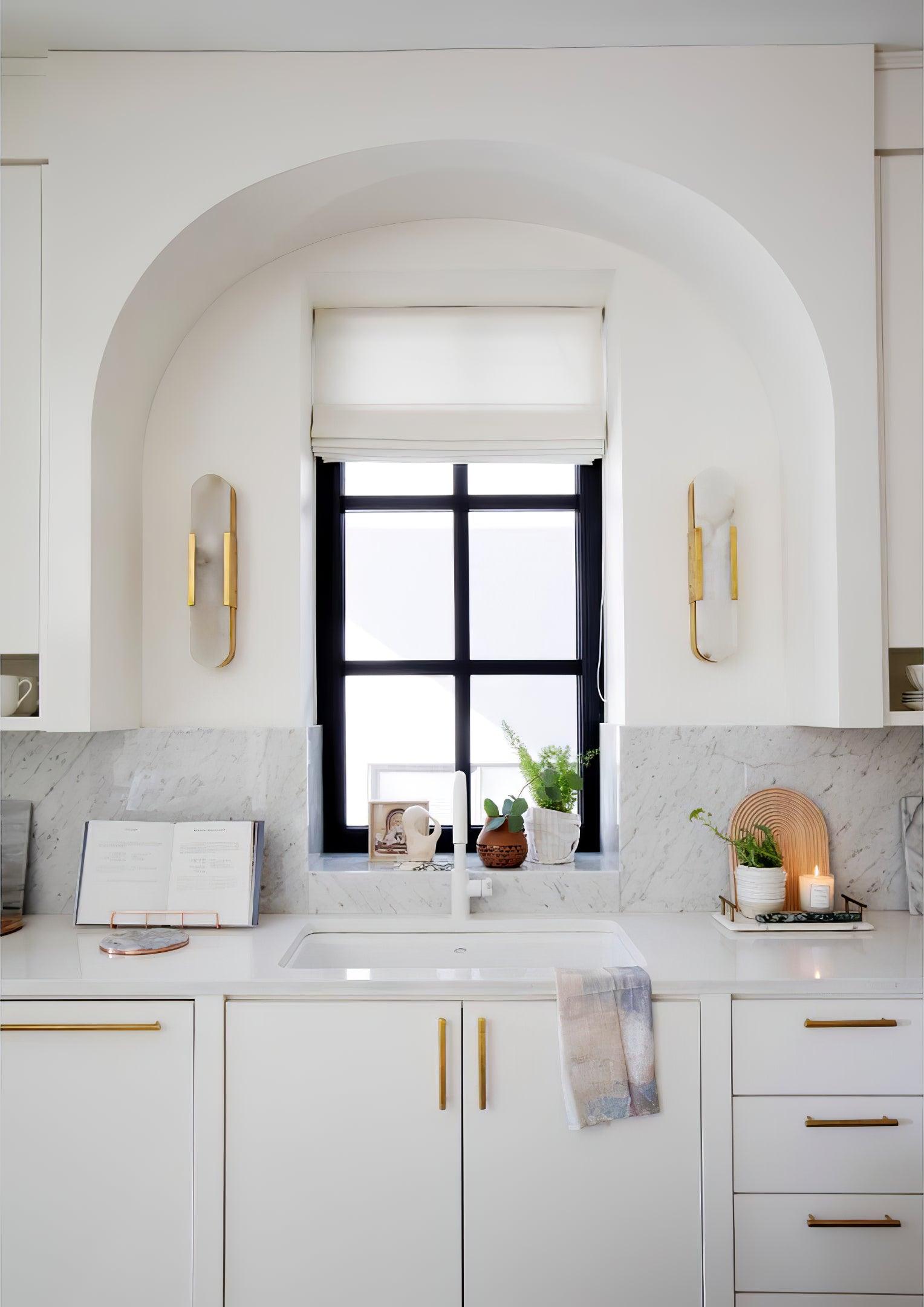 Modern Alabaster Elongated Marble LED Wall Sconce 2-Light