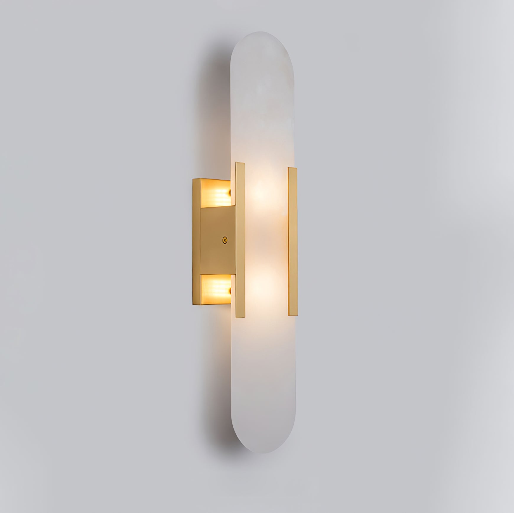 Modern Alabaster Elongated Marble LED Wall Sconce 2-Light