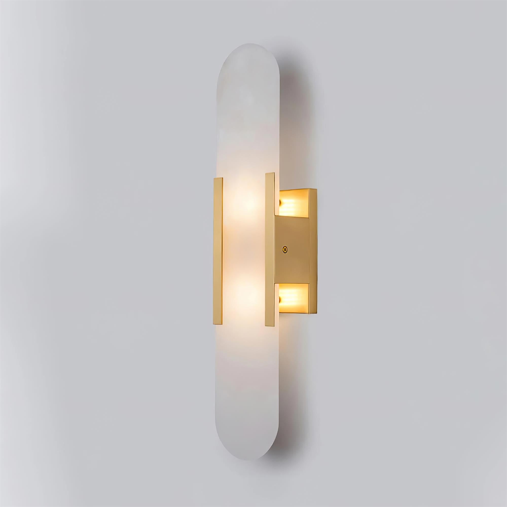 Modern Alabaster Elongated Marble LED Wall Sconce 2-Light