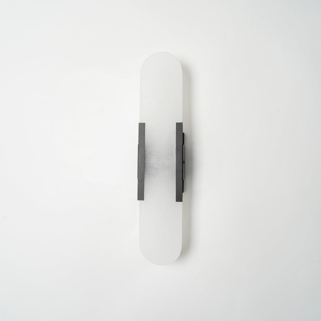 Modern Alabaster Elongated Marble LED Wall Sconce 2-Light