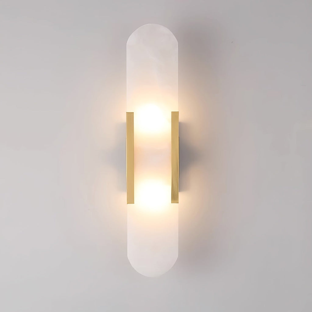 Modern Alabaster Elongated Marble LED Wall Sconce 2-Light