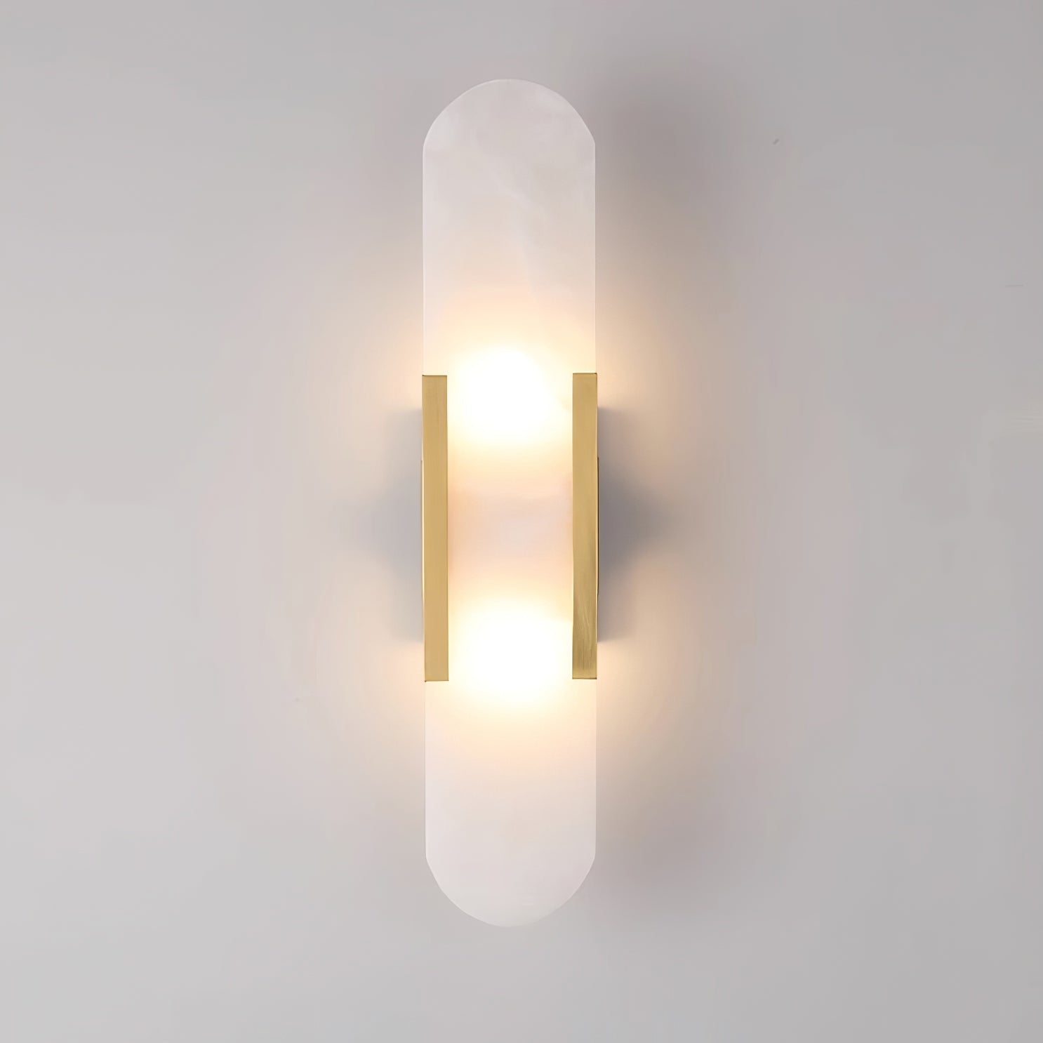 Modern Alabaster Elongated Marble LED Wall Sconce 2-Light