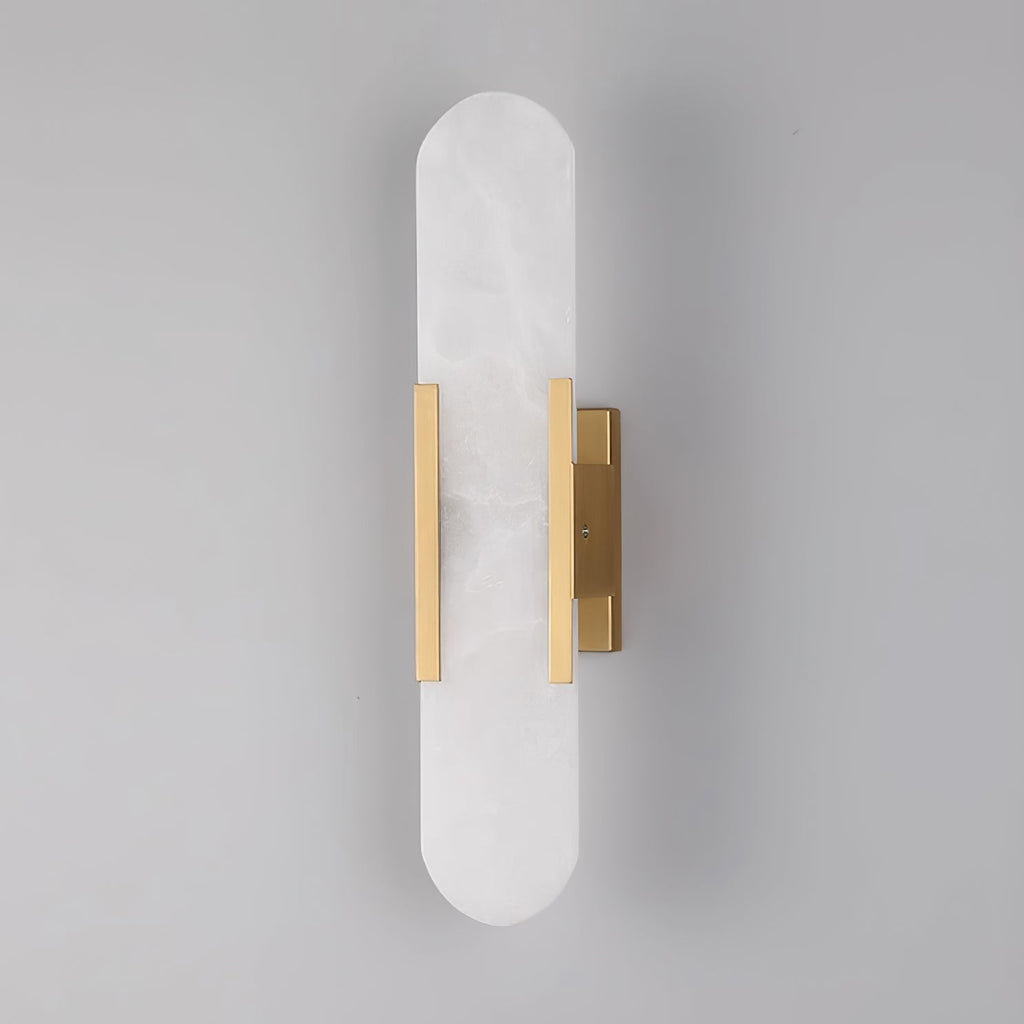 Modern Alabaster Elongated Marble LED Wall Sconce 2-Light