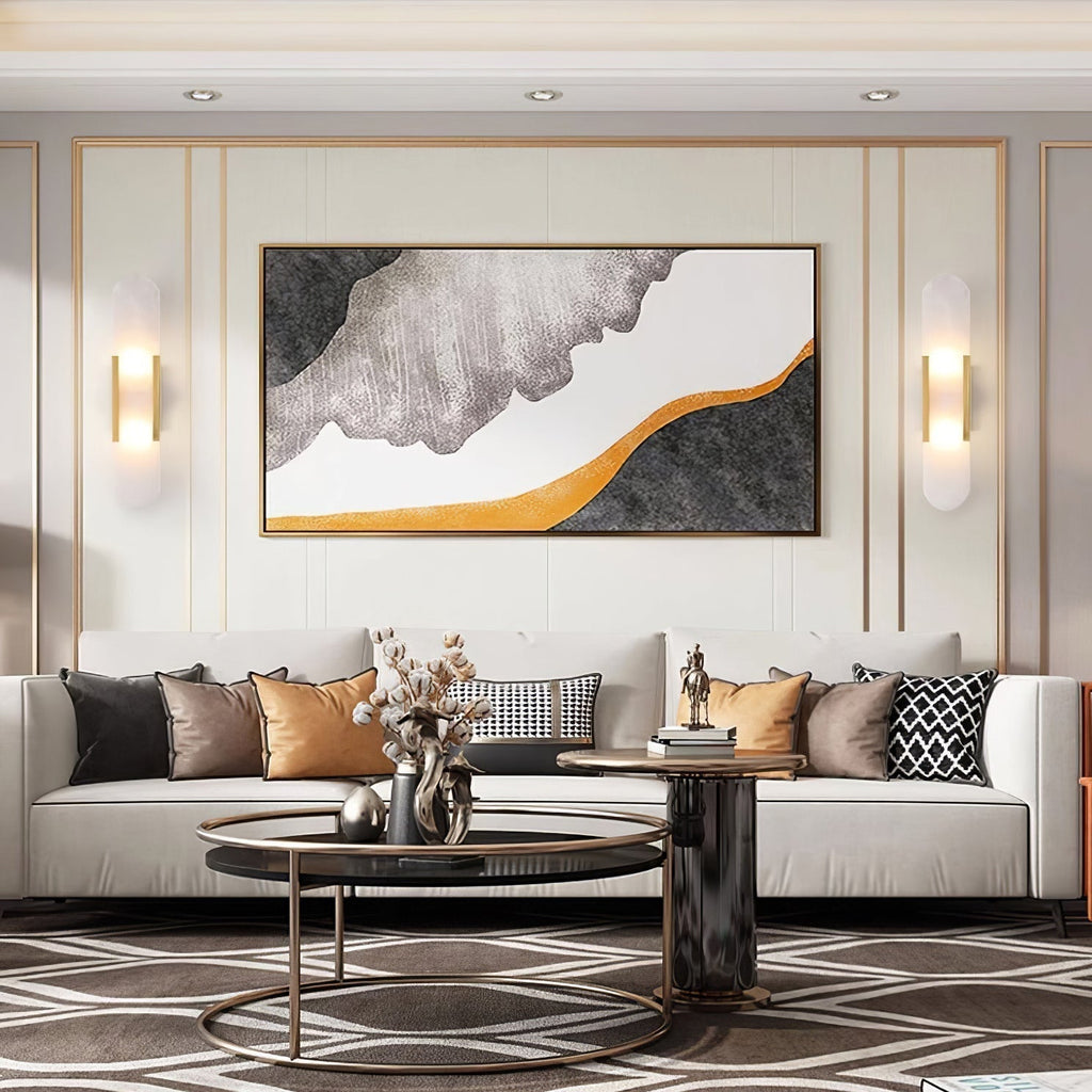 Modern Alabaster Elongated Marble LED Wall Sconce 2-Light