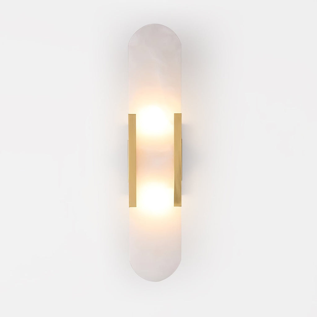 Modern Alabaster Elongated Marble LED Wall Sconce 2-Light