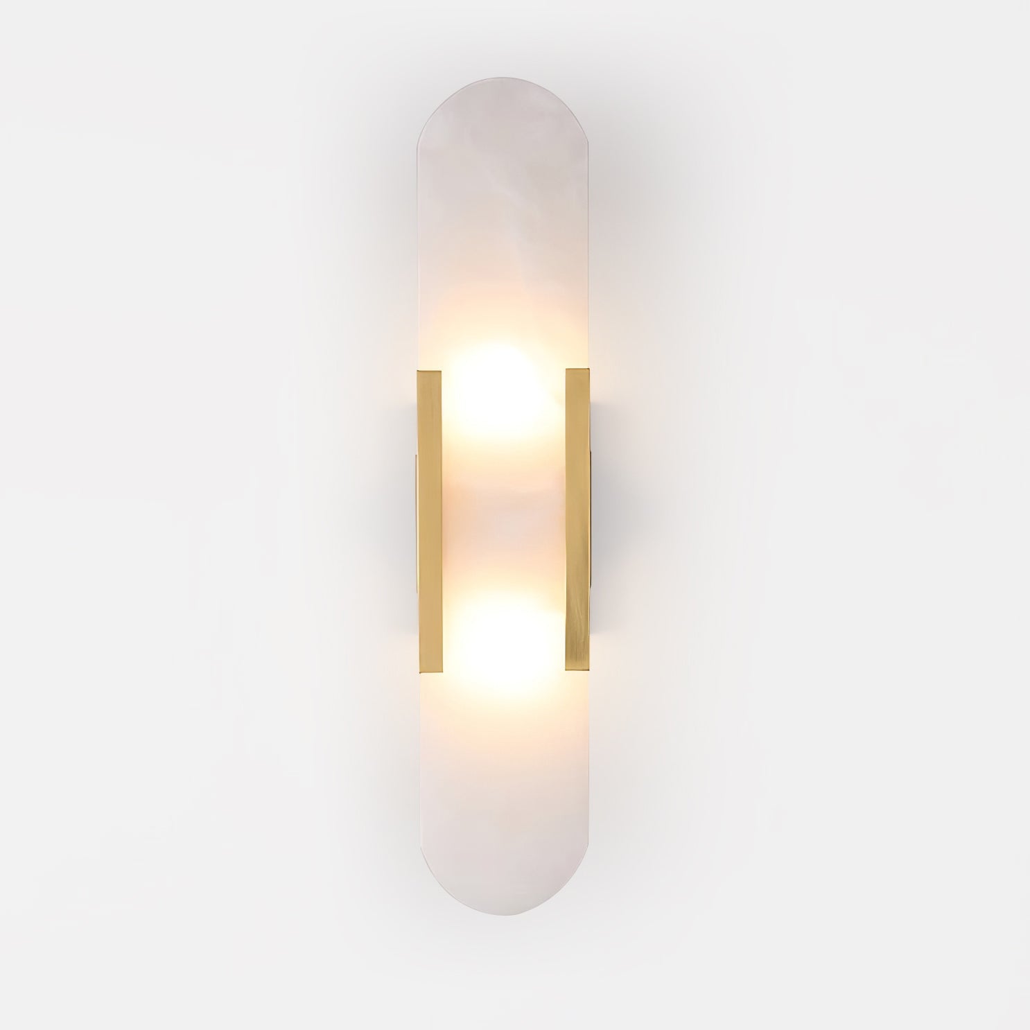 Modern Alabaster Elongated Marble LED Wall Sconce 2-Light