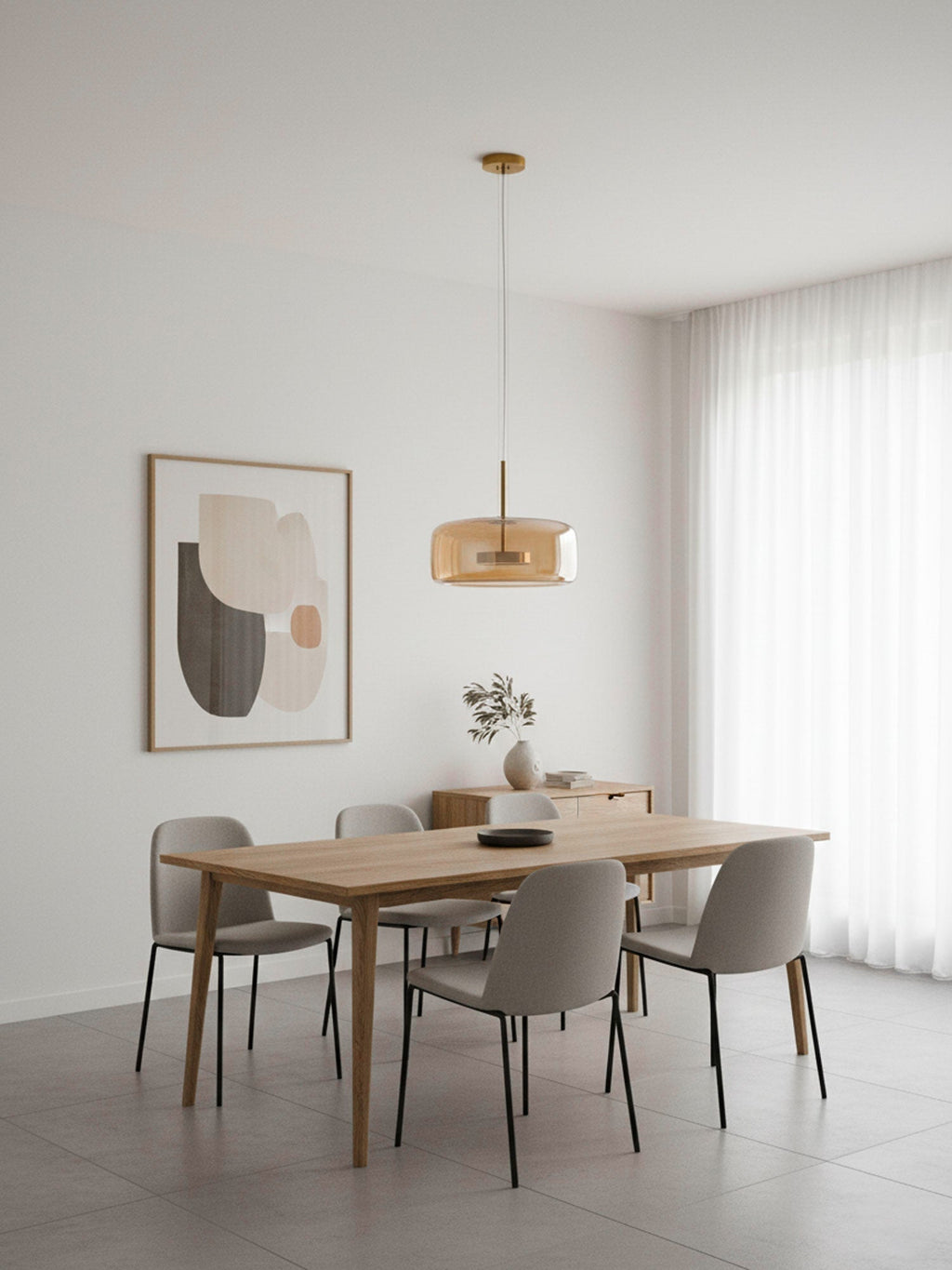 Modern Smoked Glass Dome LED Pendant Light 1-Light