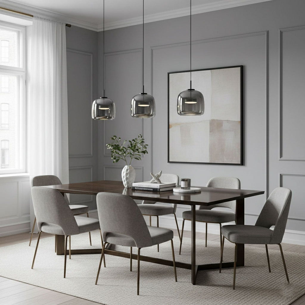 Modern Smoked Glass Dome LED Pendant Light 1-Light