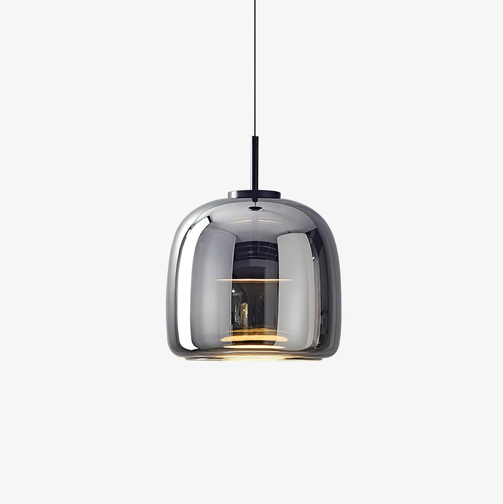 Modern Smoked Glass Dome LED Pendant Light 1-Light