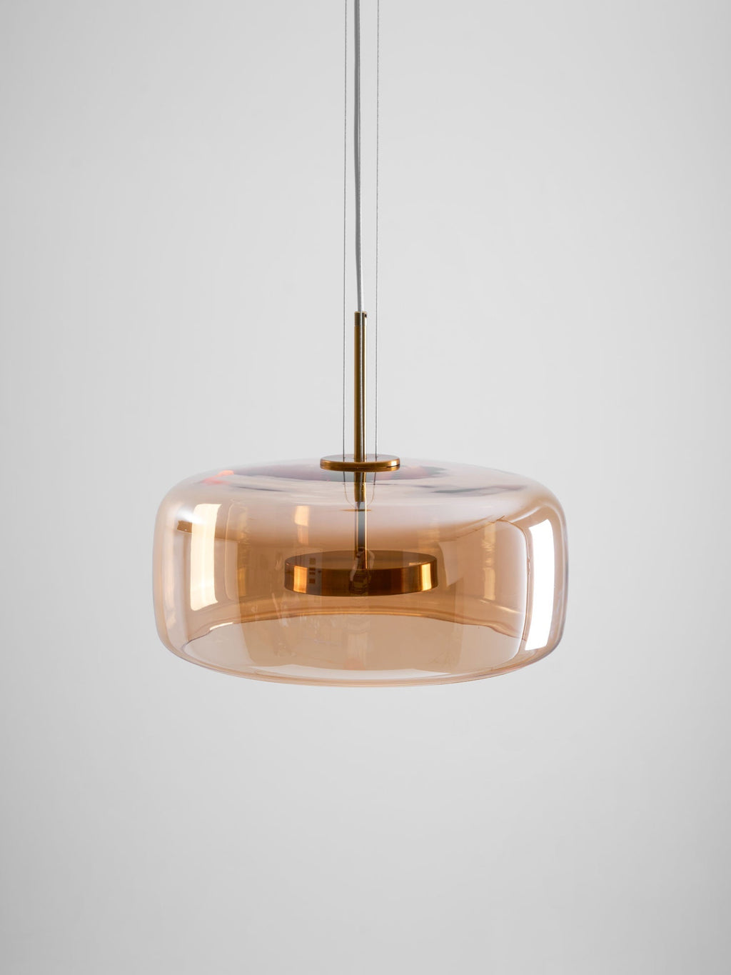 Modern Smoked Glass Dome LED Pendant Light 1-Light