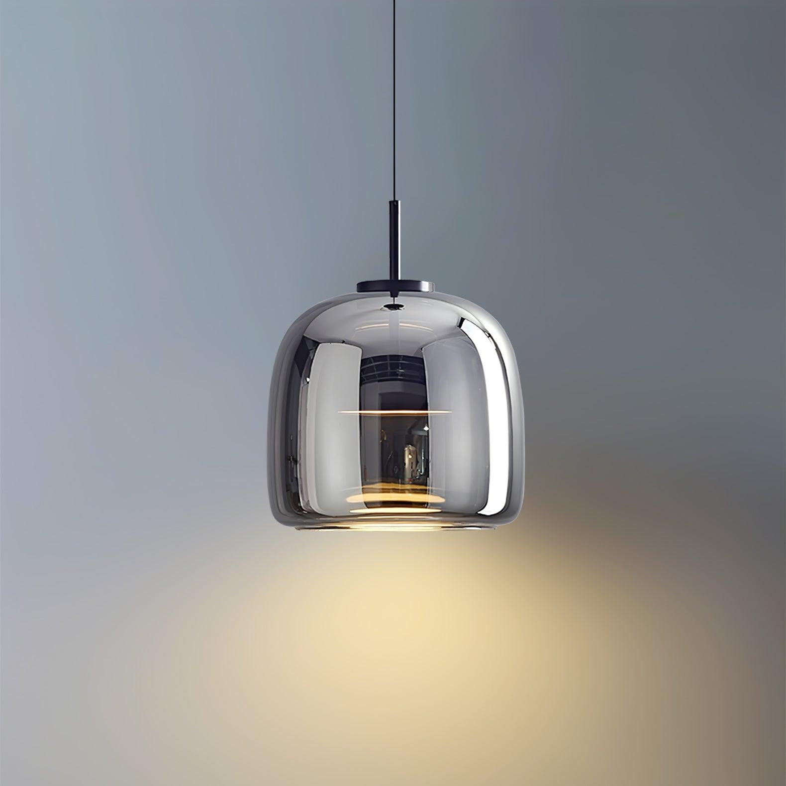 Modern Smoked Glass Dome LED Pendant Light 1-Light