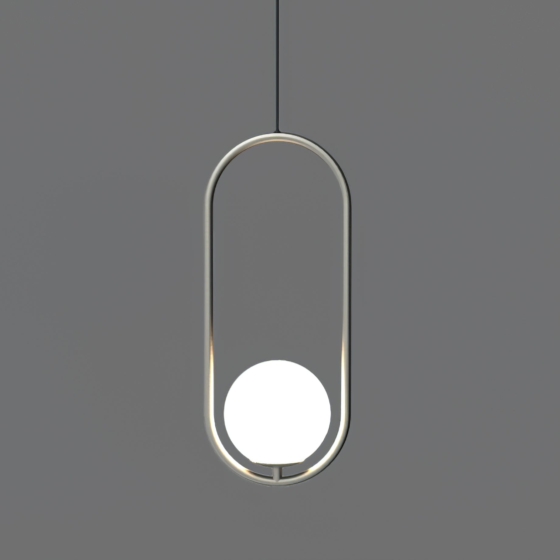 Modern Brass Ring Globe Glass Pendant Light 1-Light