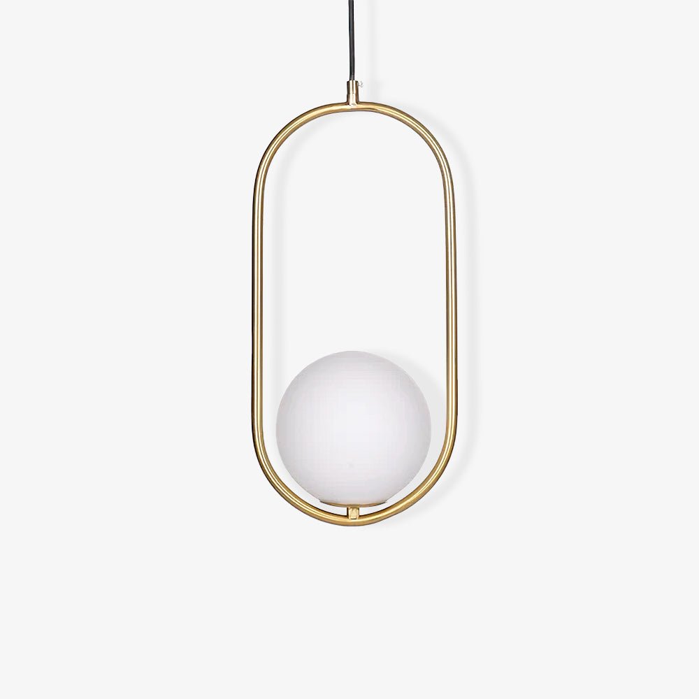 Modern Brass Ring Globe Glass Pendant Light 1-Light