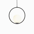 Modern Brass Ring Globe Glass Pendant Light 1-Light