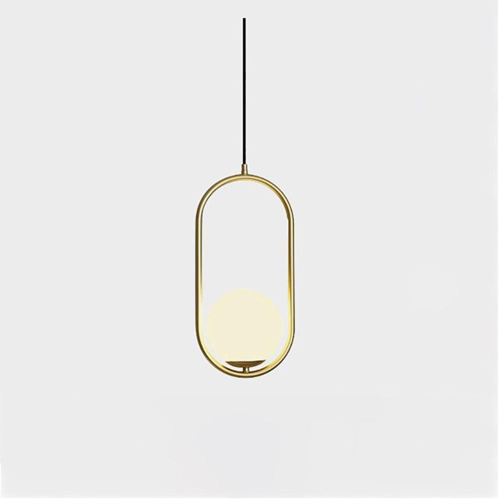 Modern Brass Ring Globe Glass Pendant Light 1-Light