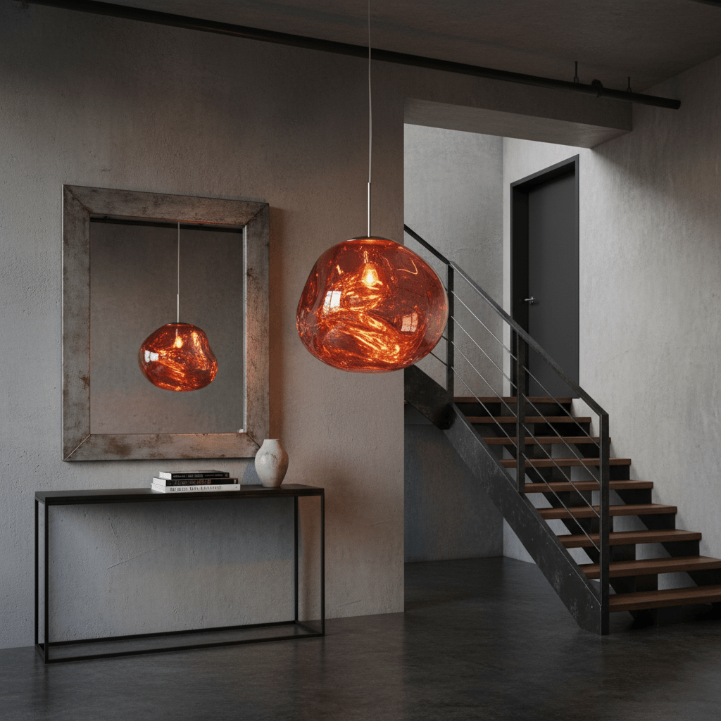 Modern Lava Glass Dome Pendant Light 1-Light