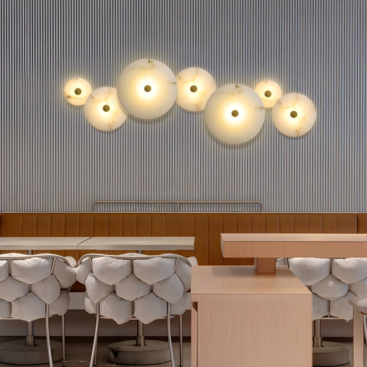 Modern Marble Round LED 1-Light Wall Light